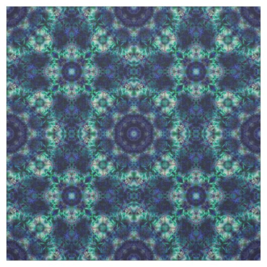 Tissu Ornement bleu vert (Échantillon)