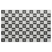 Tissu Os de chien noir et blanc | Nom et monogramme (Fat Quarter)