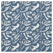 Tissu Os de dinosaure (bleus) (Échantillon)