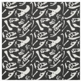Tissu Os de dinosaure (noir) (Échantillon)