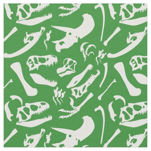 Tissu Os de dinosaure (vert) (Fermer)