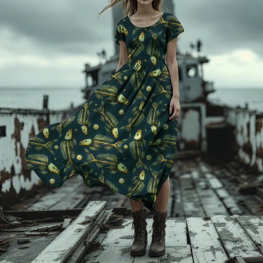 Tissu Os de poisson doré