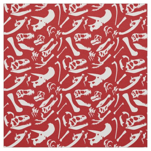 Tissu Os Dinosaures (Rouge) (Échantillon)