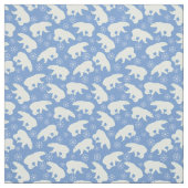 Tissu Ours blanc d'hiver bleu (Échantillon)