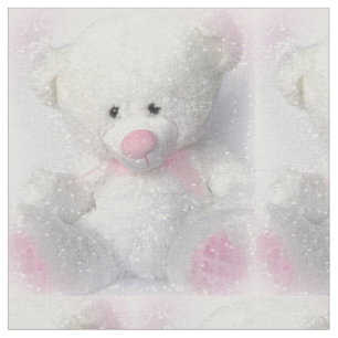 Tissu Ours de nounours blanc câlin