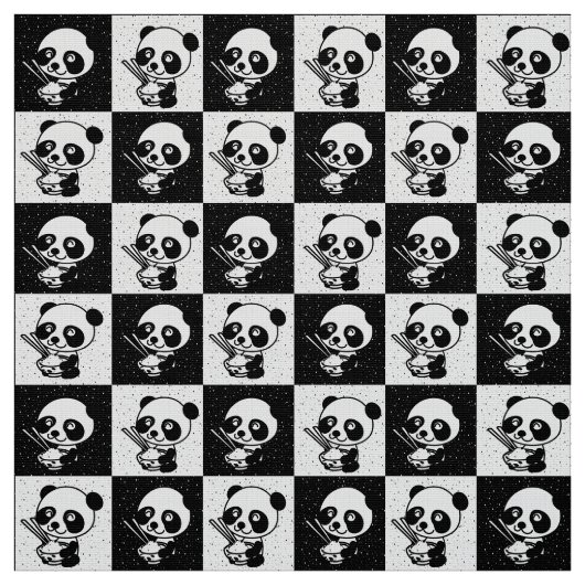 Tissu Ours De Panda Noir Et Blanc À damiers (Échantillon)