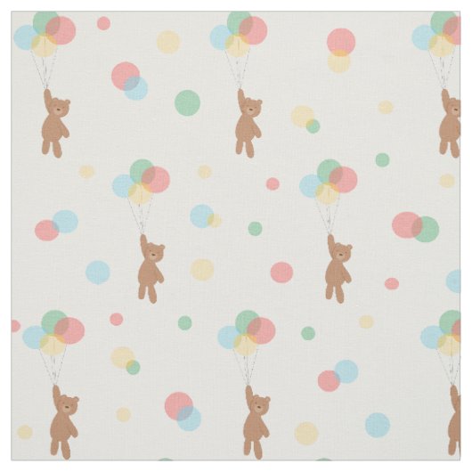 Tissu Ours en peluche et ballons (Échantillon)