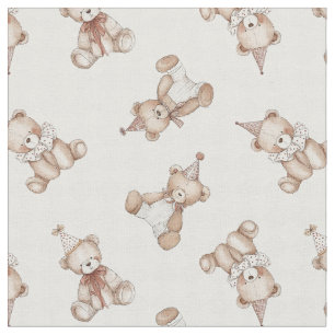Tissu Ours en peluche rétro nostalgie Froissé à carreaux