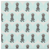 Tissu Ours gris brillant dans le bleu (Échantillon)