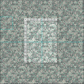 Tissu ours soleil geo menthe argent (Carreau)
