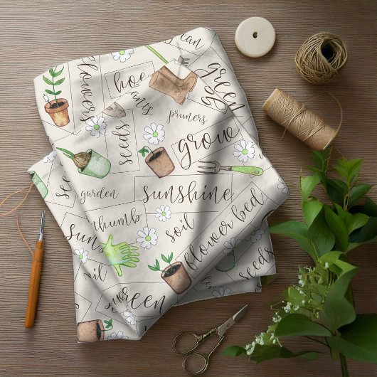 Tissu Outils de jardinage et Br de texte ID753