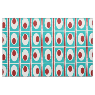 Tissu Ovales Abstraits Turquoise moderne du milieu