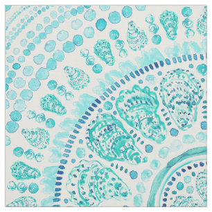 Tissu OYSTER O'HORCK Aqua Coastal Mandala