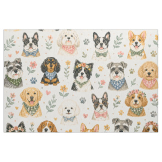 Tissu Pack de motifs de chien à l'aquarelle 