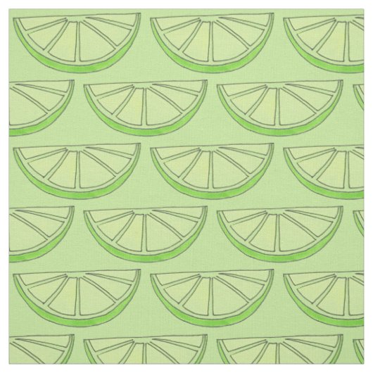 Tissu Paillette verte en tranches de citron vert (Échantillon)