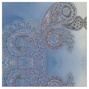 Tissu Paisley bleu fané