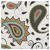 Tissu Paisley classique et belle sur blanc (Échantillon)