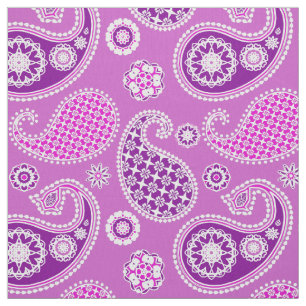 Tissu Paisley motif, Lilac et Amethyst Purple