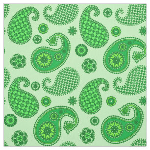 Tissu Paisley Motif, Lime et Emerald Green