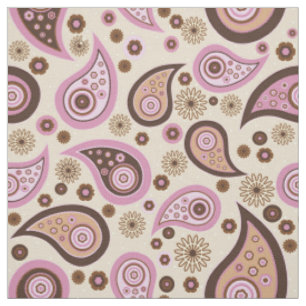 Tissu Paisley motif rose brun élégant