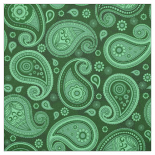 Tissu Paisley motif vert