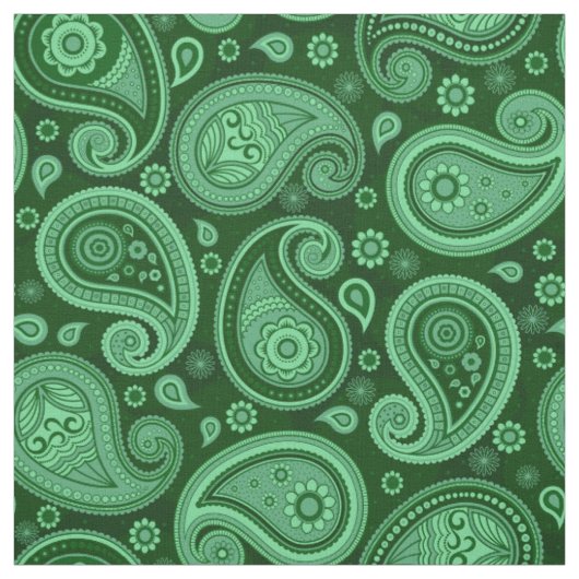 Tissu Paisley motif vert (Échantillon)
