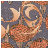Tissu paisley poisson prune foncée (Fermer)