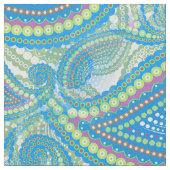 Tissu Paisley-vert bleu violet (Fermer)