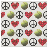 Tissu Paix, amour, conception du base-ball (Fermer)