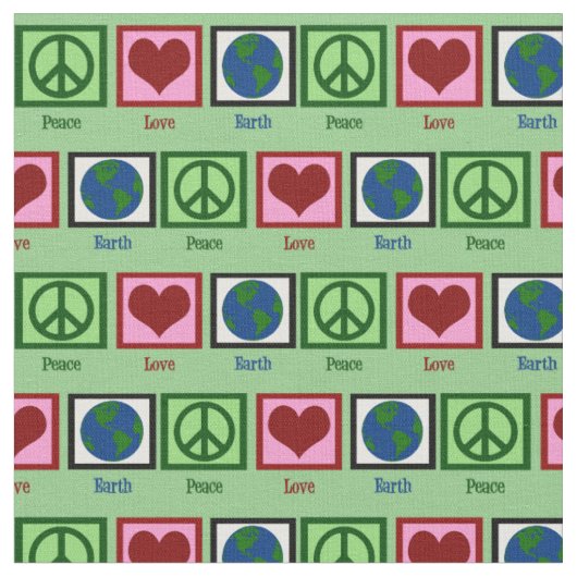 Tissu Paix amour Terre (Fermer)