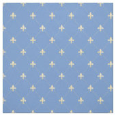 Tissu Pale Gold Fleur-de-Lis Bleu (Échantillon)
