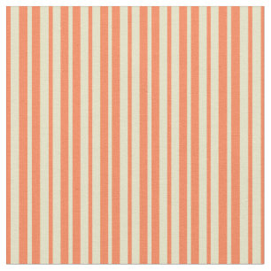 Tissu Pale Goldenrod & Coral Stripes