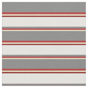 Tissu Pale Goldenrod, Rouge, Gris, Blanc & Maroon Motif