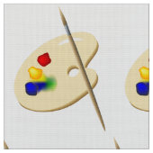 Tissu Palette d'artiste et pinceau (Fermer)