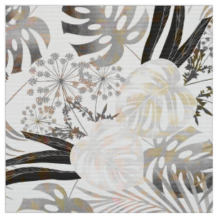 Tissu palmettes, tropical, botanique, colorées
