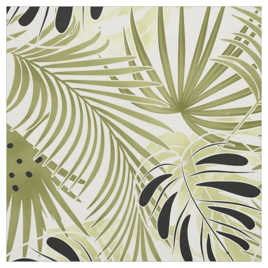 Tissu palmettes, tropical, botaniques (Échantillon)
