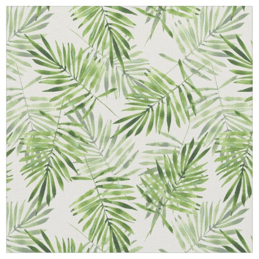 Tissu Palmettes vertes (Fermer)