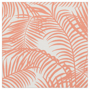 Tissu Palmier chic de corail tropical d'or simple floral