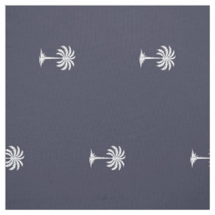 Tissu Palmier côtier de Preppal sur bleu minuit