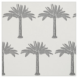 Tissu Palmier Tropical Noir & Blanc Toute couleur person