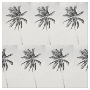 Tissu Palmier tropical noir et blanc photo d'été
