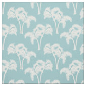 Tissu Palmiers blancs en bleu (Échantillon)