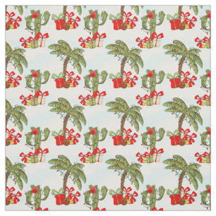 Tissu Palmiers de Noël festifs cactus motif