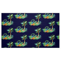 Palmiers tropicaux et fleurs sur la marine