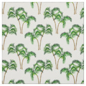 Tissu Palmiers verts en blanc (Échantillon)