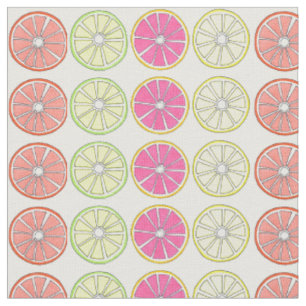 Tissu Pamplemousse Citron Lime Orange Citrus Fruits Slic