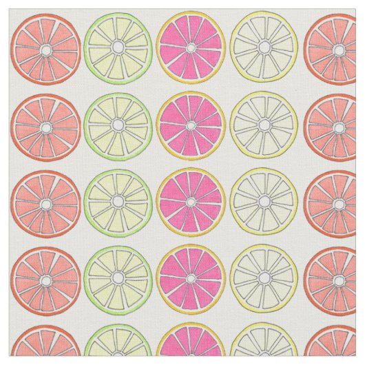 Tissu Pamplemousse Citron Lime Orange Citrus Fruits Slic (Fermer)