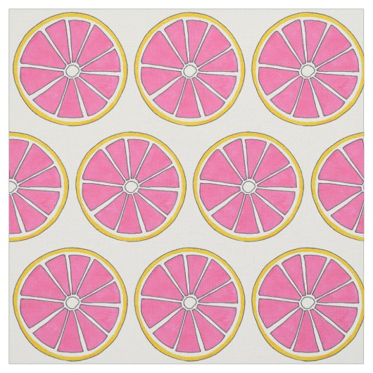 Tissu Pamplemousse rose Agrumes Fruit Plage tropicale Fr (Échantillon)