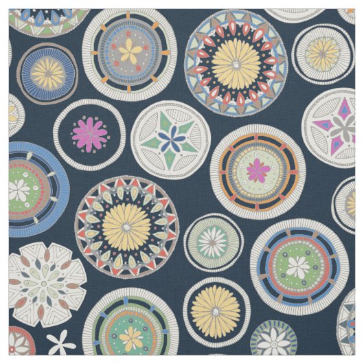 Tissu pango mandala indigo (Échantillon)