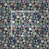 Tissu pango mandala indigo (Carreau)